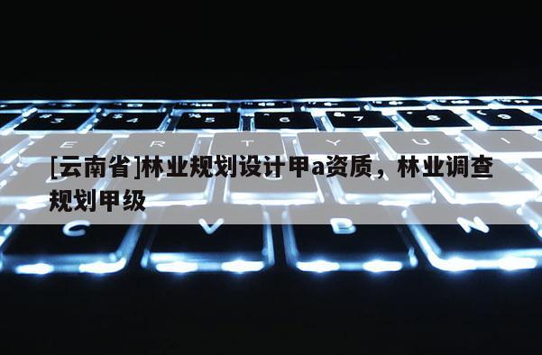 [云南省]林業規劃設計甲a資質，林業調查規劃甲級
