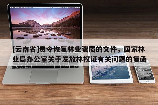[云南省]責令恢復林業資質的文件，國家林業局辦公室關于發放林權證有關問題的復函