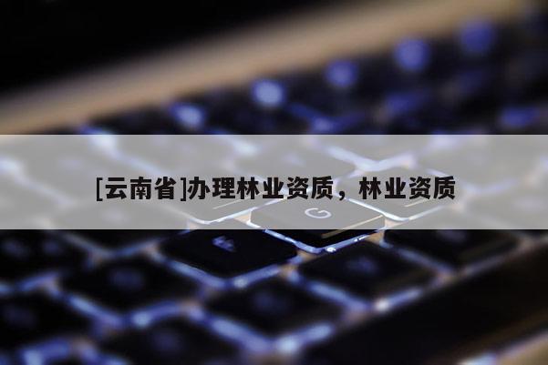 [云南省]辦理林業資質，林業資質