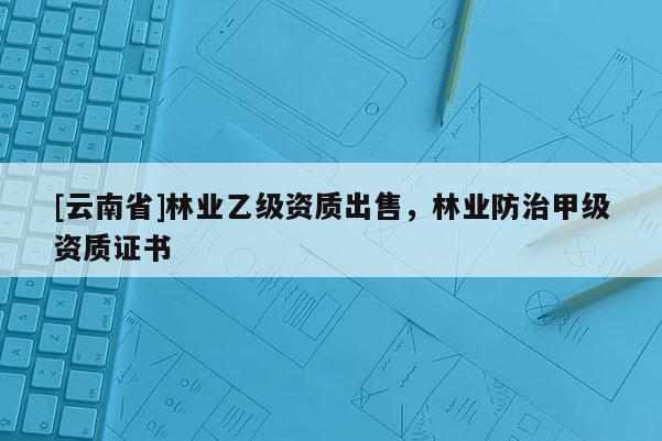 [云南省]林業乙級資質出售，林業防治甲級資質證書