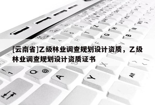 [云南省]乙級林業(yè)調(diào)查規(guī)劃設(shè)計資質(zhì)，乙級林業(yè)調(diào)查規(guī)劃設(shè)計資質(zhì)證書