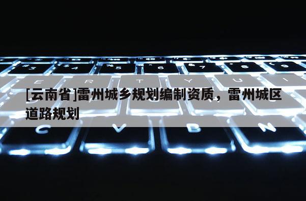 [云南省]雷州城鄉規劃編制資質，雷州城區道路規劃