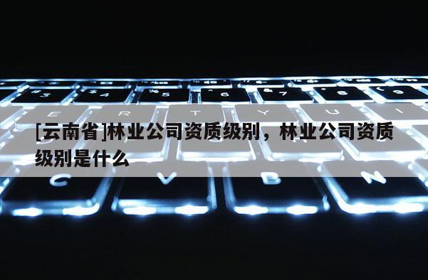 [云南省]林業(yè)公司資質(zhì)級別，林業(yè)公司資質(zhì)級別是什么