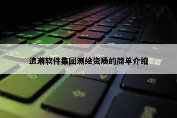 浪潮軟件集團測繪資質的簡單介紹