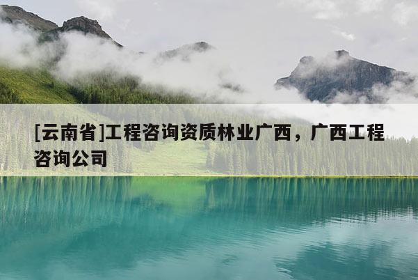 [云南省]工程咨詢資質(zhì)林業(yè)廣西，廣西工程咨詢公司