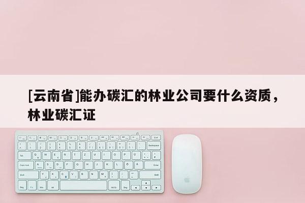 [云南省]能辦碳匯的林業(yè)公司要什么資質(zhì)，林業(yè)碳匯證