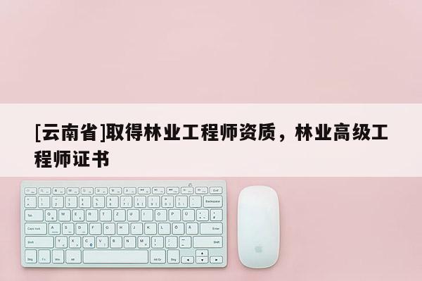 [云南省]取得林業工程師資質，林業高級工程師證書