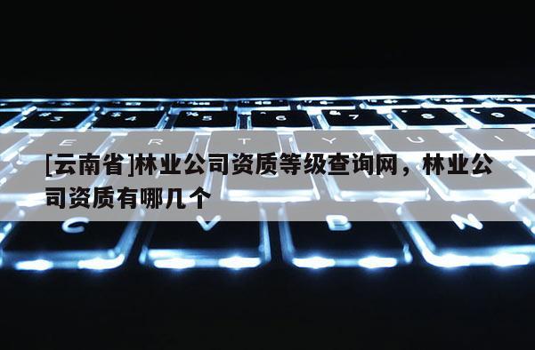 [云南省]林業(yè)公司資質(zhì)等級(jí)查詢網(wǎng)，林業(yè)公司資質(zhì)有哪幾個(gè)