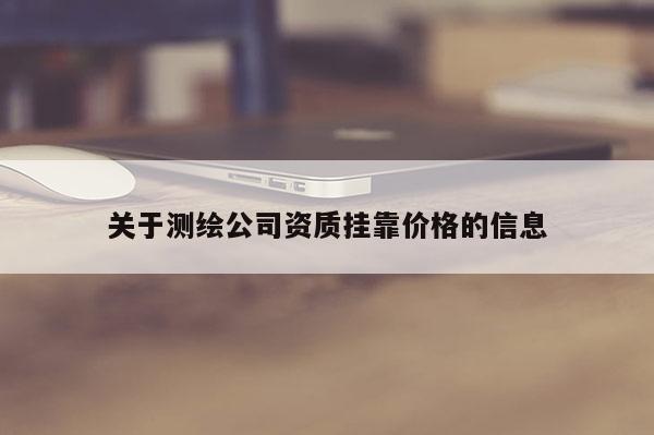 關于測繪公司資質掛靠價格的信息