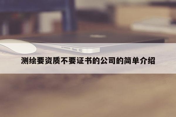 測繪要資質不要證書的公司的簡單介紹