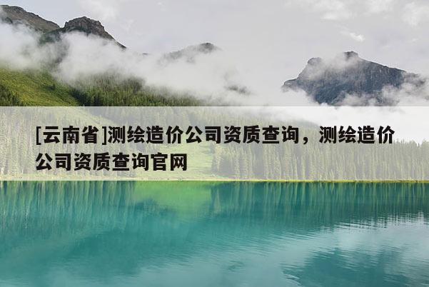[云南省]測繪造價公司資質查詢，測繪造價公司資質查詢官網