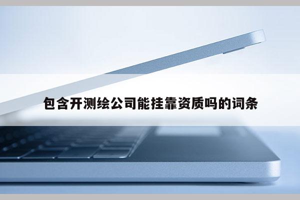 包含開測繪公司能掛靠資質嗎的詞條