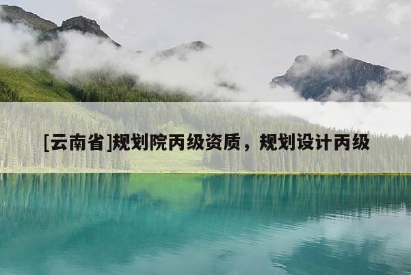 [云南省]規(guī)劃院丙級資質(zhì)，規(guī)劃設(shè)計丙級